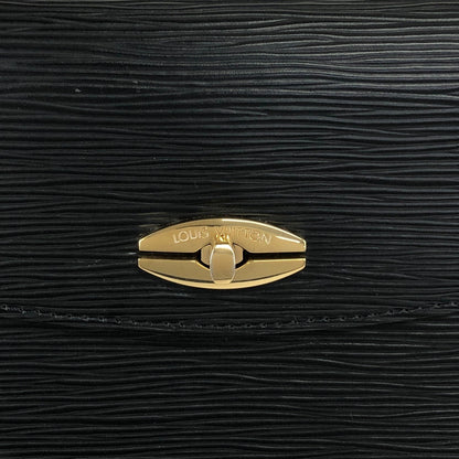 LOUIS VUITTON Turn Lock Handbag Black M52372 Vintage 48k8t4