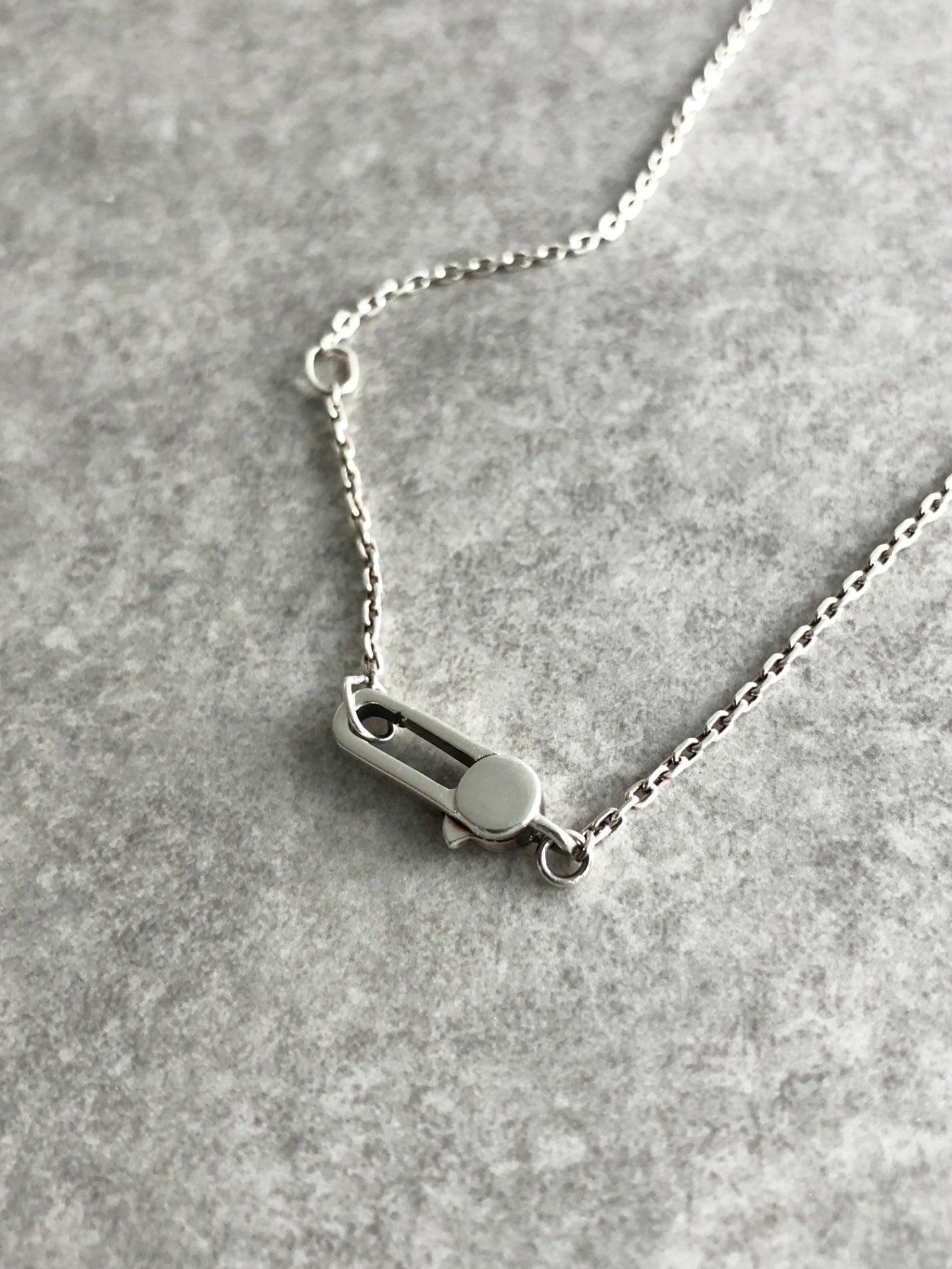 GUCCI Logo SILVER925 Necklace Silver Vintage h685zh