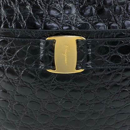Salvatore Ferragamo Logo Shoulder bag Black Vintage 2vgt32