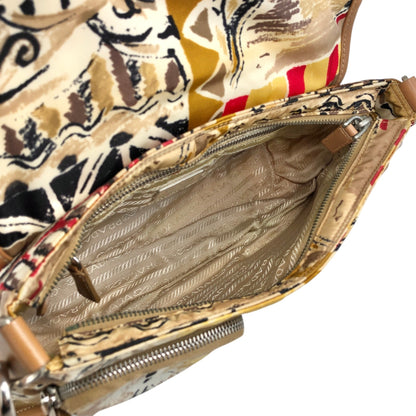 PRADA Front Buckle Shoulder bag White×Brown Vintage z5zzj2