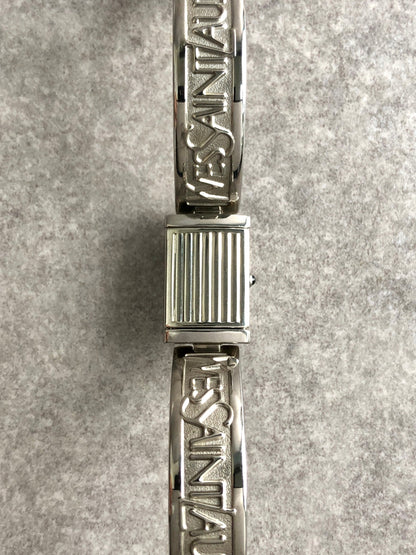 Yves Saint Laurent Logo Motif Quartz Watch Silver Vintage z5vmz5