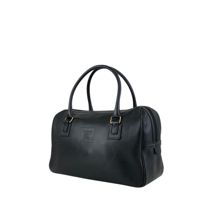 BURBERRY Logo Small Boston bag Handbag Black Vintage ny3hki
