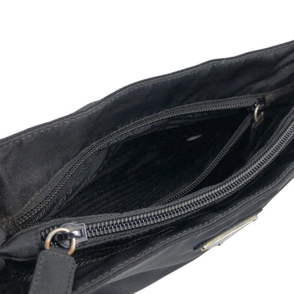 PRADA Tessuto Triangle Logo Handbag Black Vintage niprvk