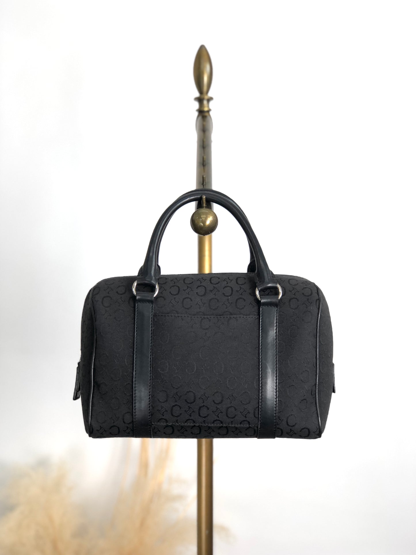 CELINE Small Boston bag Handbag Black Vintage w8thgk