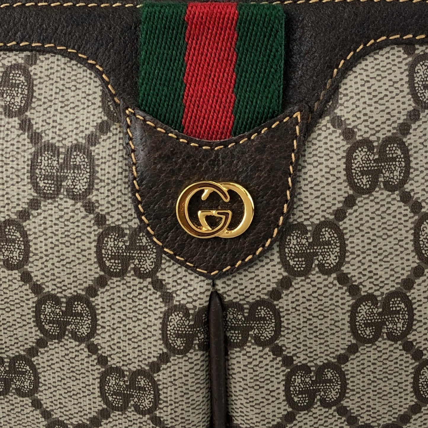 GUCCI Sherry Line GG Logo Shoulder bag Brown Vintage xif7sk