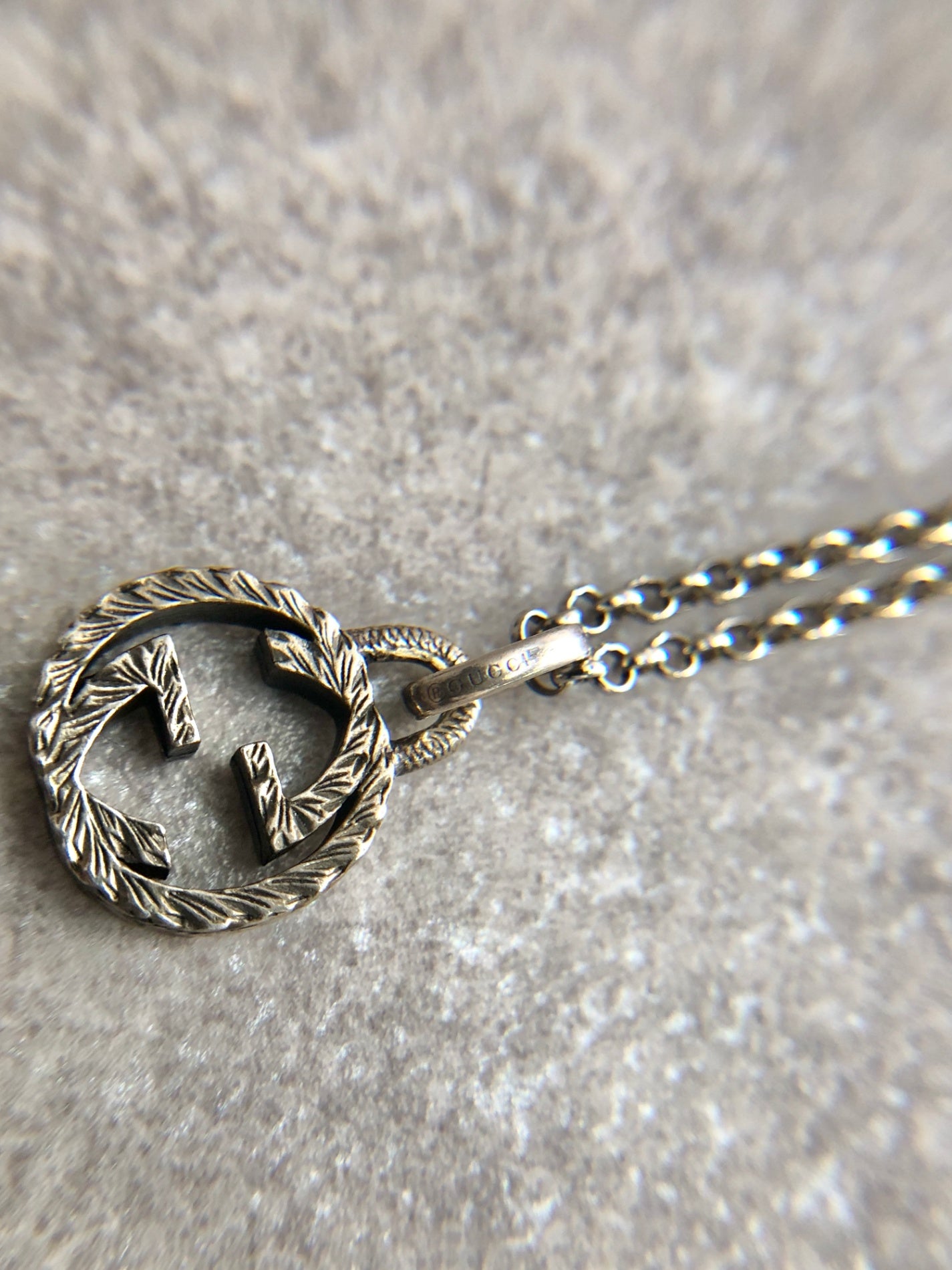 GUCCI Interlocking Necklace Silver Vintage zpfi68