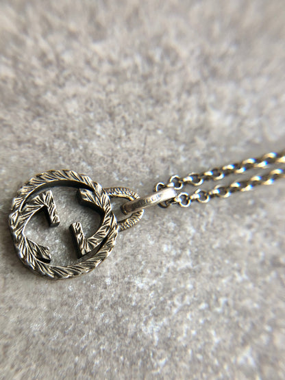 GUCCI Interlocking Necklace Silver Vintage zpfi68