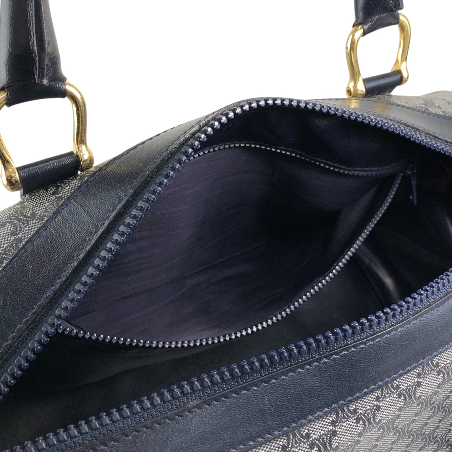 CELINE Macadam Blason Boston bag Navy Vintage scyzx6