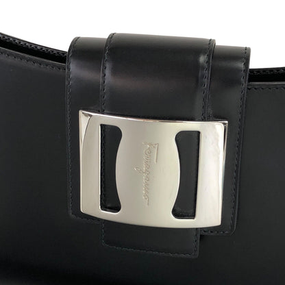 Salvatore Ferragamo Gancini Shoulder bag Black Vintage psuefg