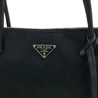 PRADA Triangle Logo Padlock Handbag Black Vintage tesztb