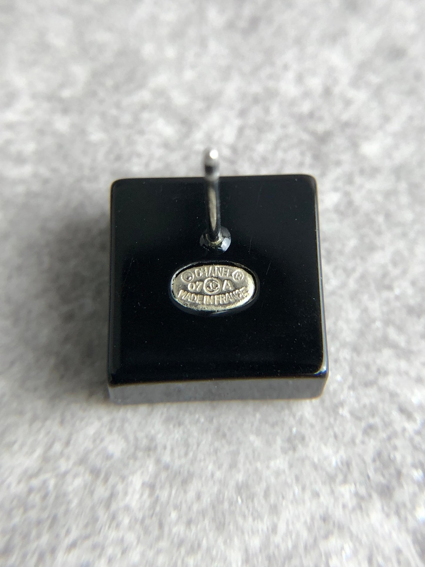 CHANEL Coco Mark Stone Pierced Black Vintage yg33jb