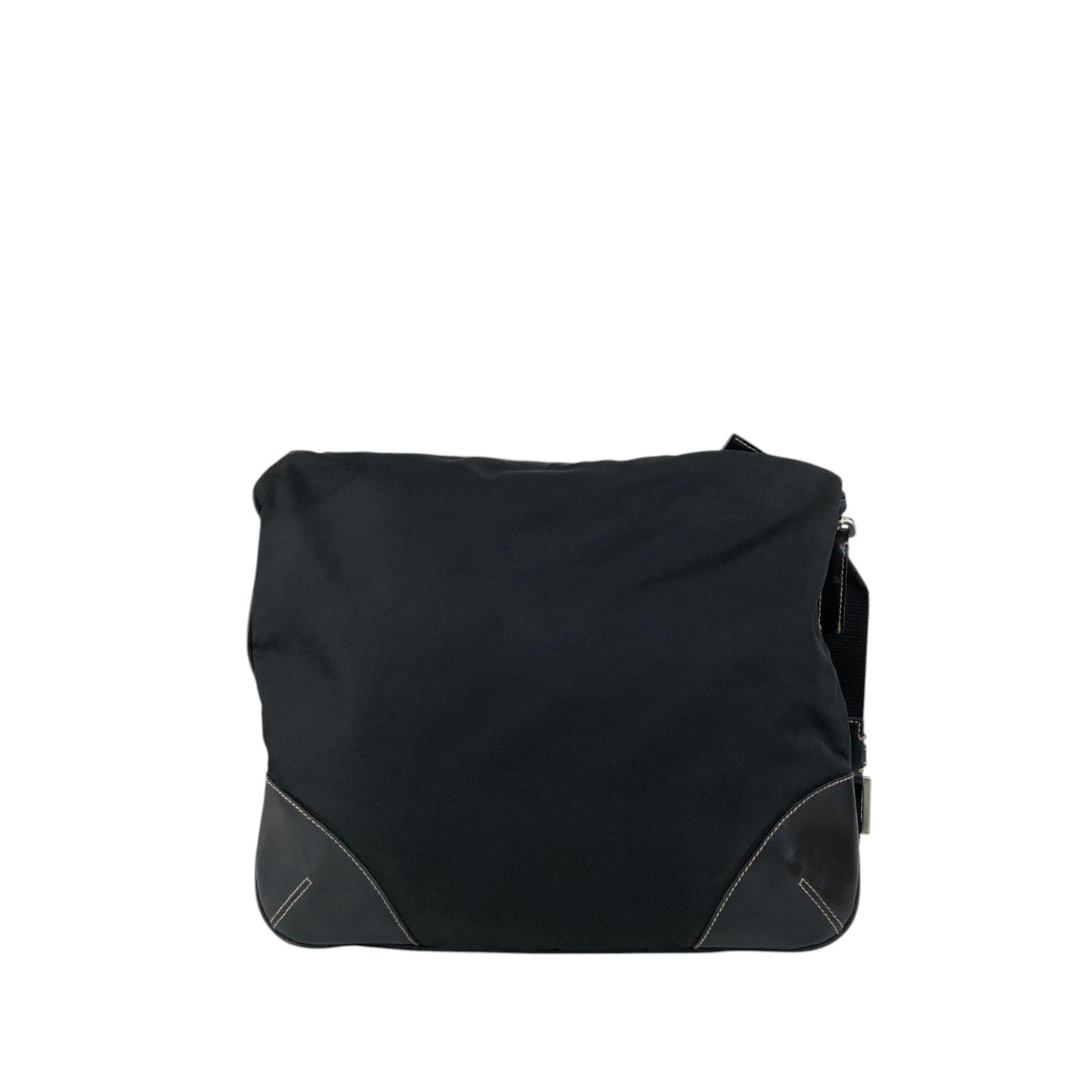 PRADA Tessuto Triangle Logo Shoulder bag Black Vintage ribjbv