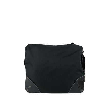 PRADA Tessuto Triangle Logo Shoulder bag Black Vintage ribjbv