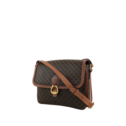 CELINE Macadam Horse Bit Shoulder bag Brown Vintage jcgk27