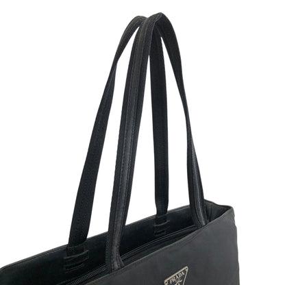 PRADA Tessuto Triangle Logo Totebag Black Vintage 885ief