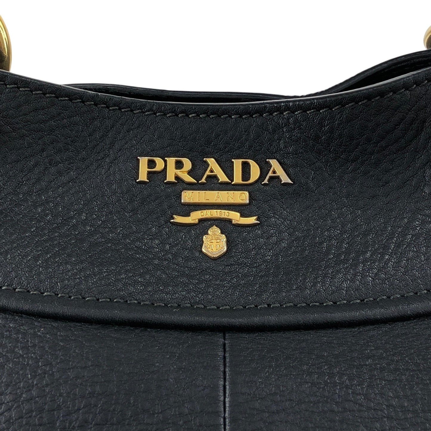 PRADA Logo Handbag Totebag Black Vintage 3ksgpr