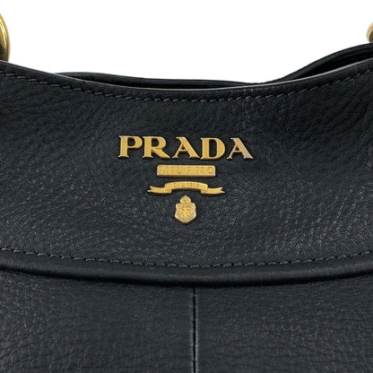 PRADA Logo Handbag Totebag Black Vintage 3ksgpr