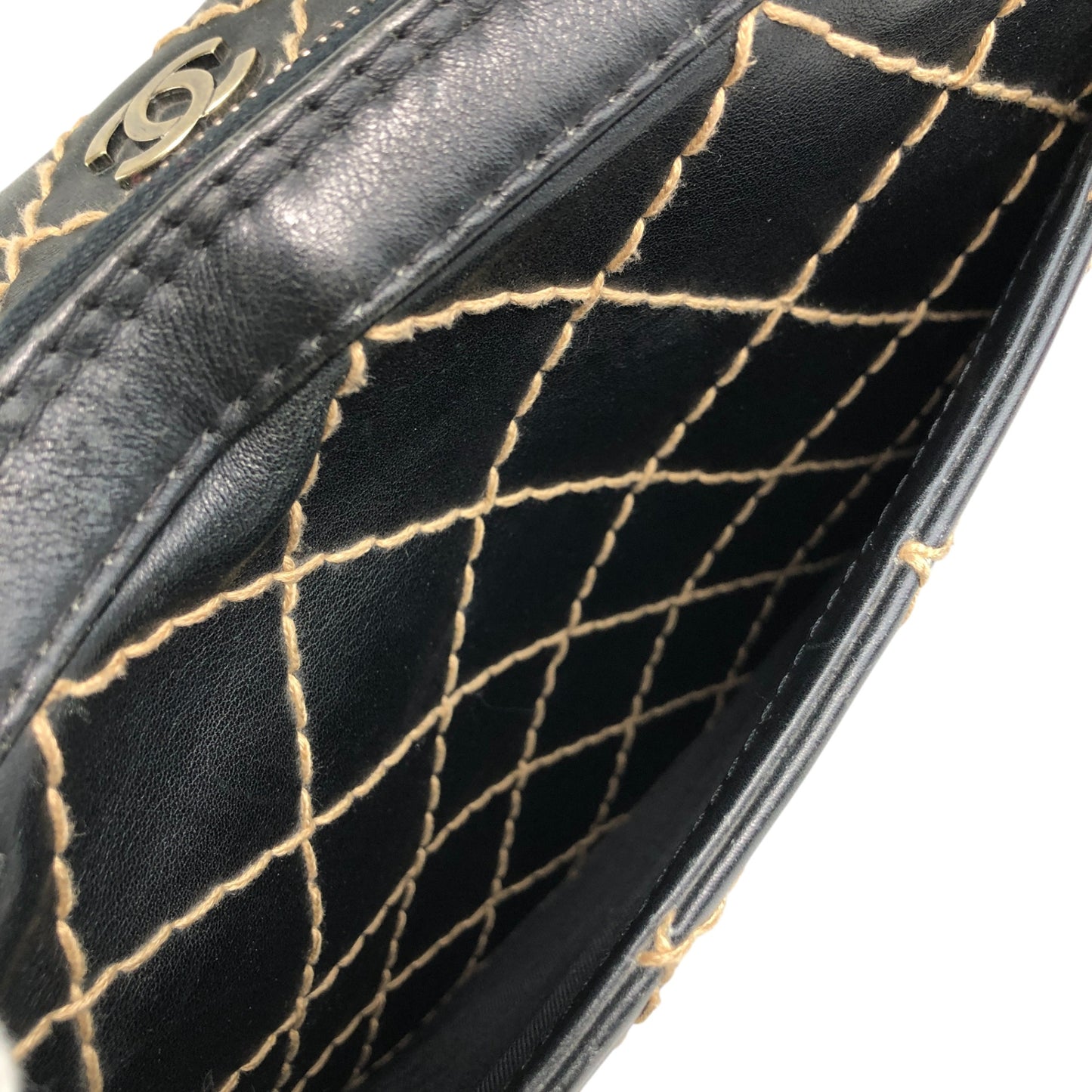 CHANEL Coco Mark Wild Stitch Totebag Black Vintage hvn8p8