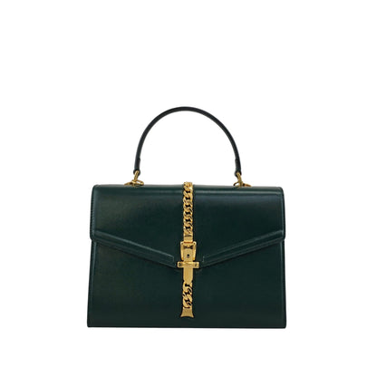 GUCCI Belt Motif Handbag Green Vintage 2vw4nm