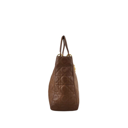 Christian Dior Lady Dior Cannage Two-way Handbag Shoulder bag Brown Vintage 8c3nvp