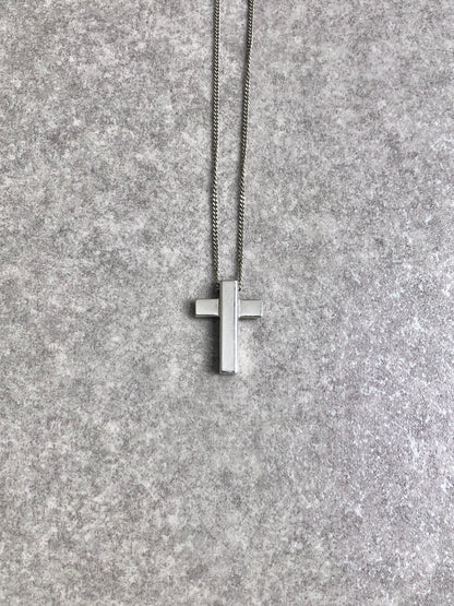 GUCCI Cross Motif Necklace Silver SILVER925 Vintage gyw4vz