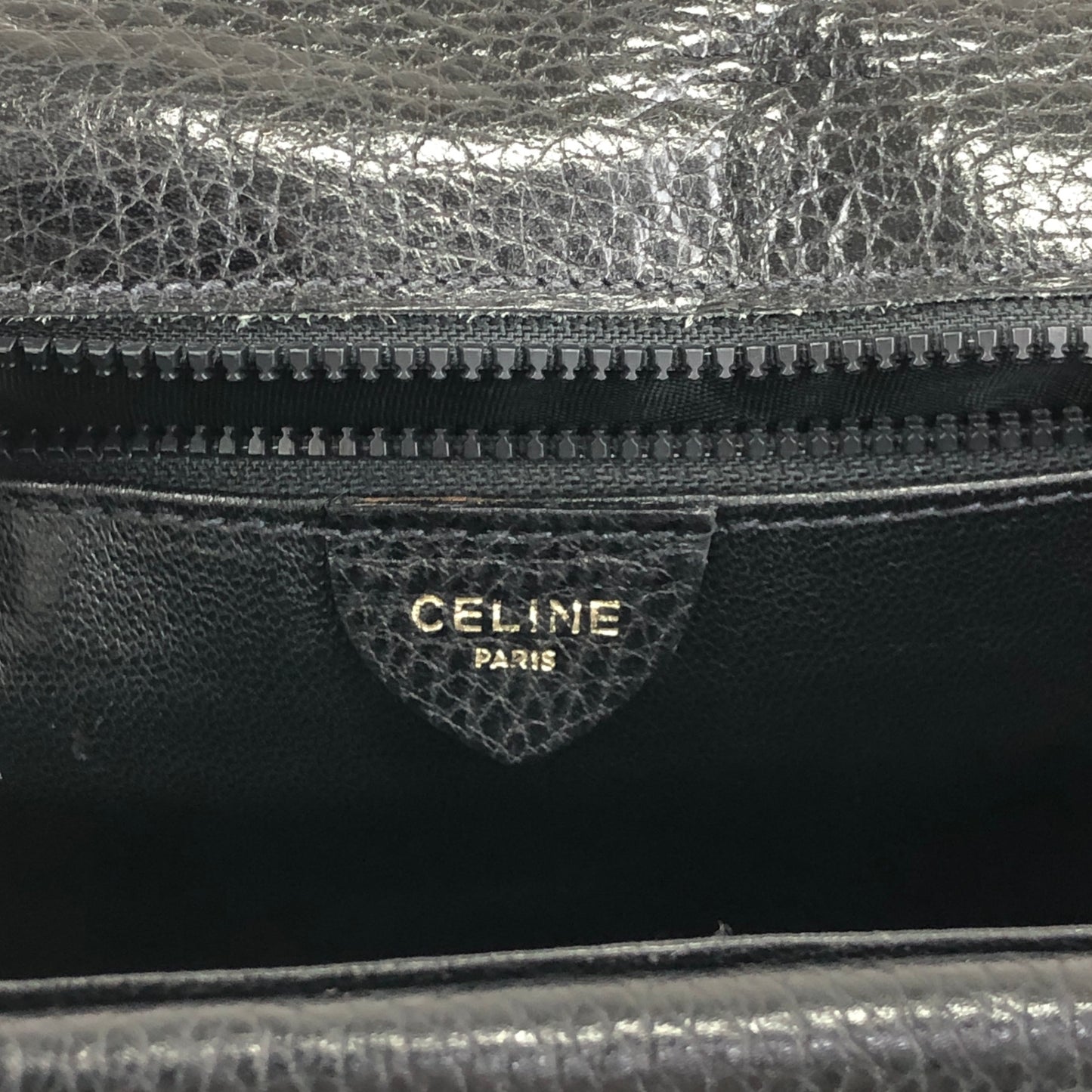 CELINE Triomphe Chain Shoulder bag Black Vintage t8zcx2