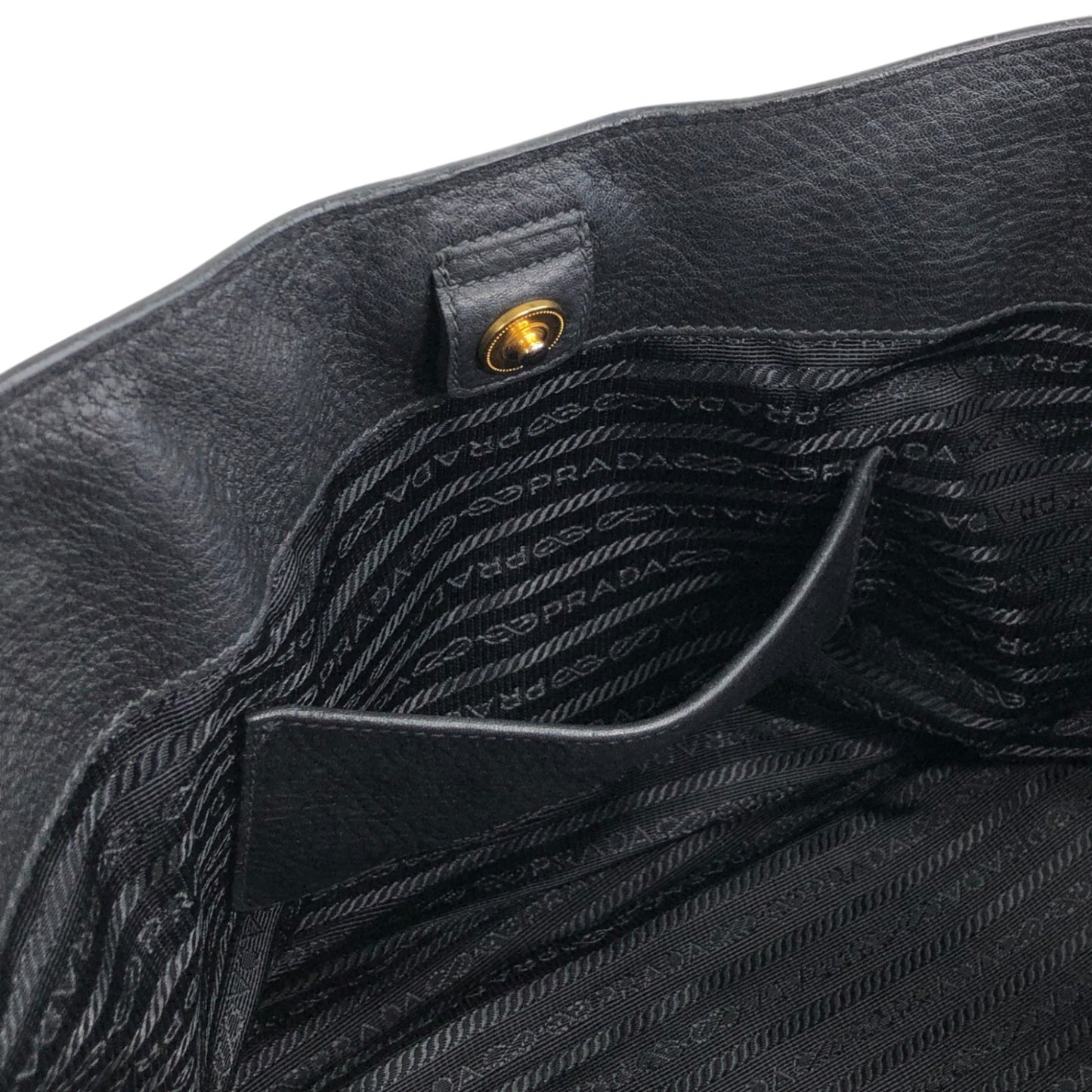 PRADA Logo Handbag Black Vintage 8mhtj6