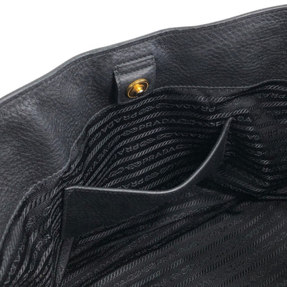 PRADA Logo Handbag Black Vintage 8mhtj6