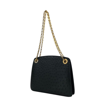 CELINE Circle Logo Chain Shoulder bag Black Vintage uyxx4c