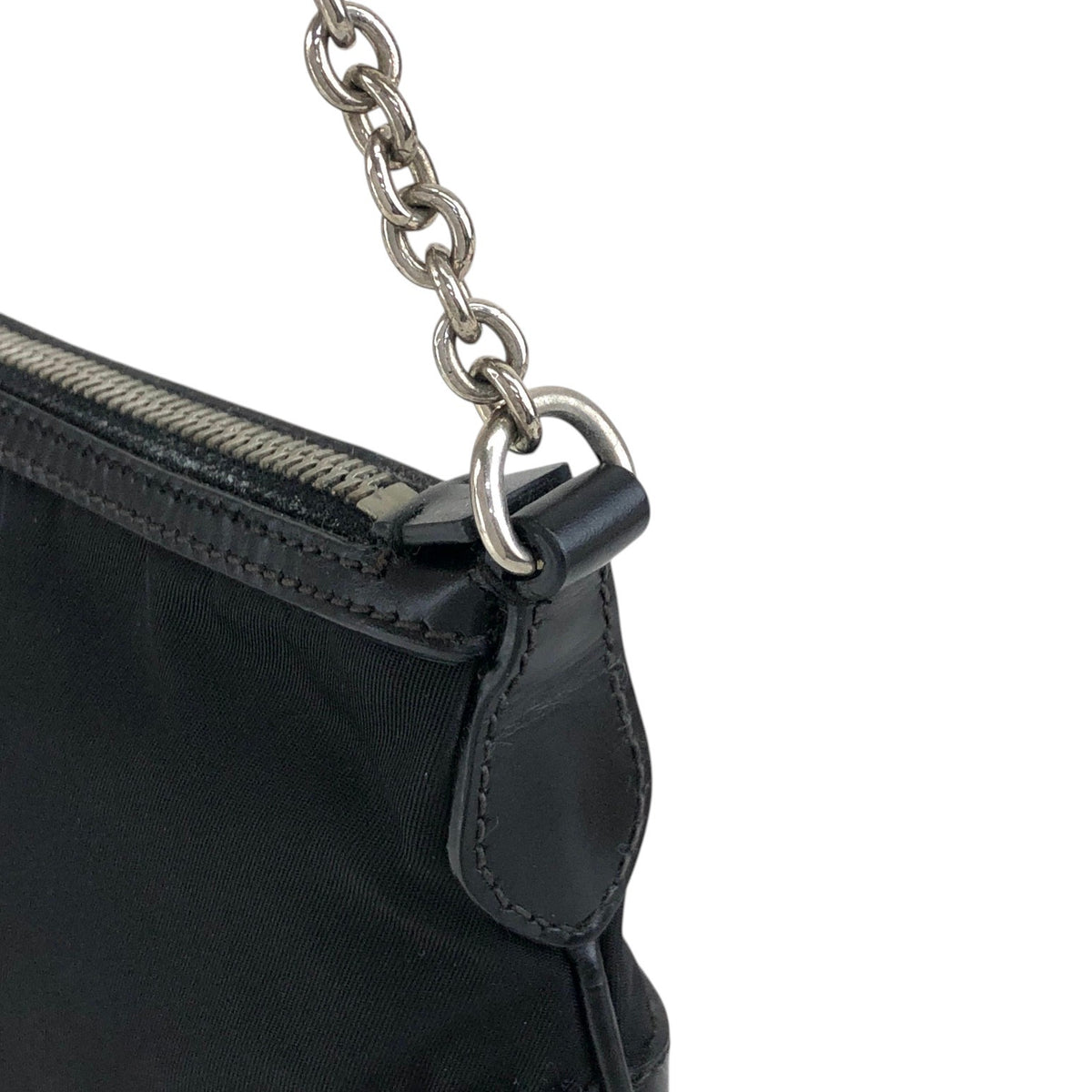 PRADA Triangle Logo Chain Shoulder bag Black Vintage 3m6ggr