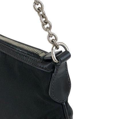 PRADA Triangle Logo Chain Shoulder bag Black Vintage 3m6ggr