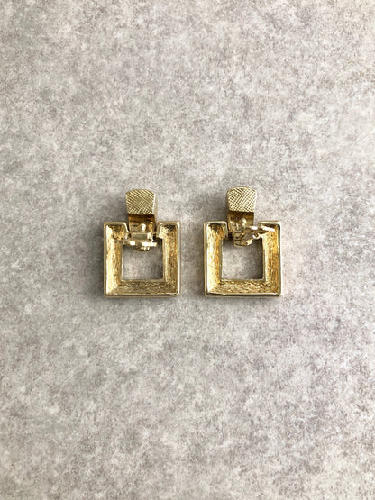 Christian Dior Rhinestone Necklace Earrings Gold Vintage kzzjhg