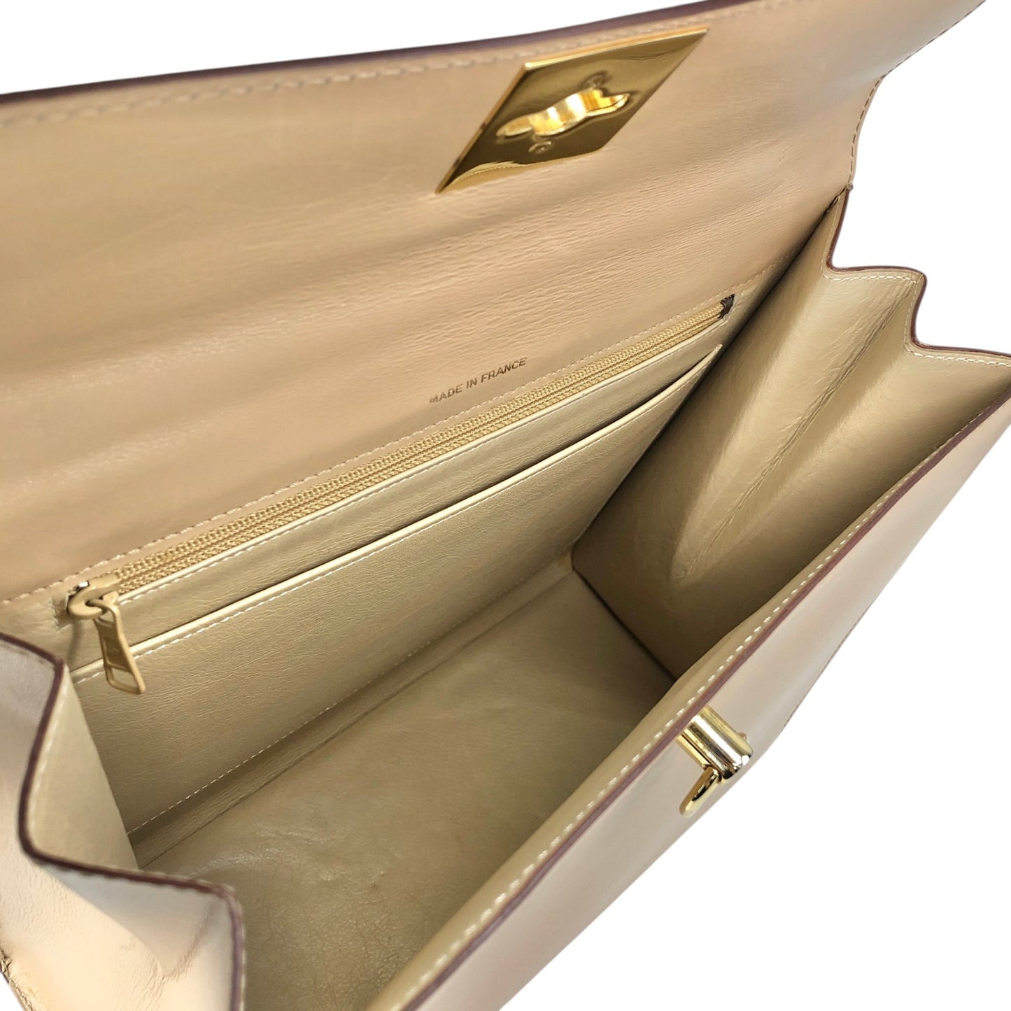 CELINE Gancini Handbag Beige Vintage fz83cr