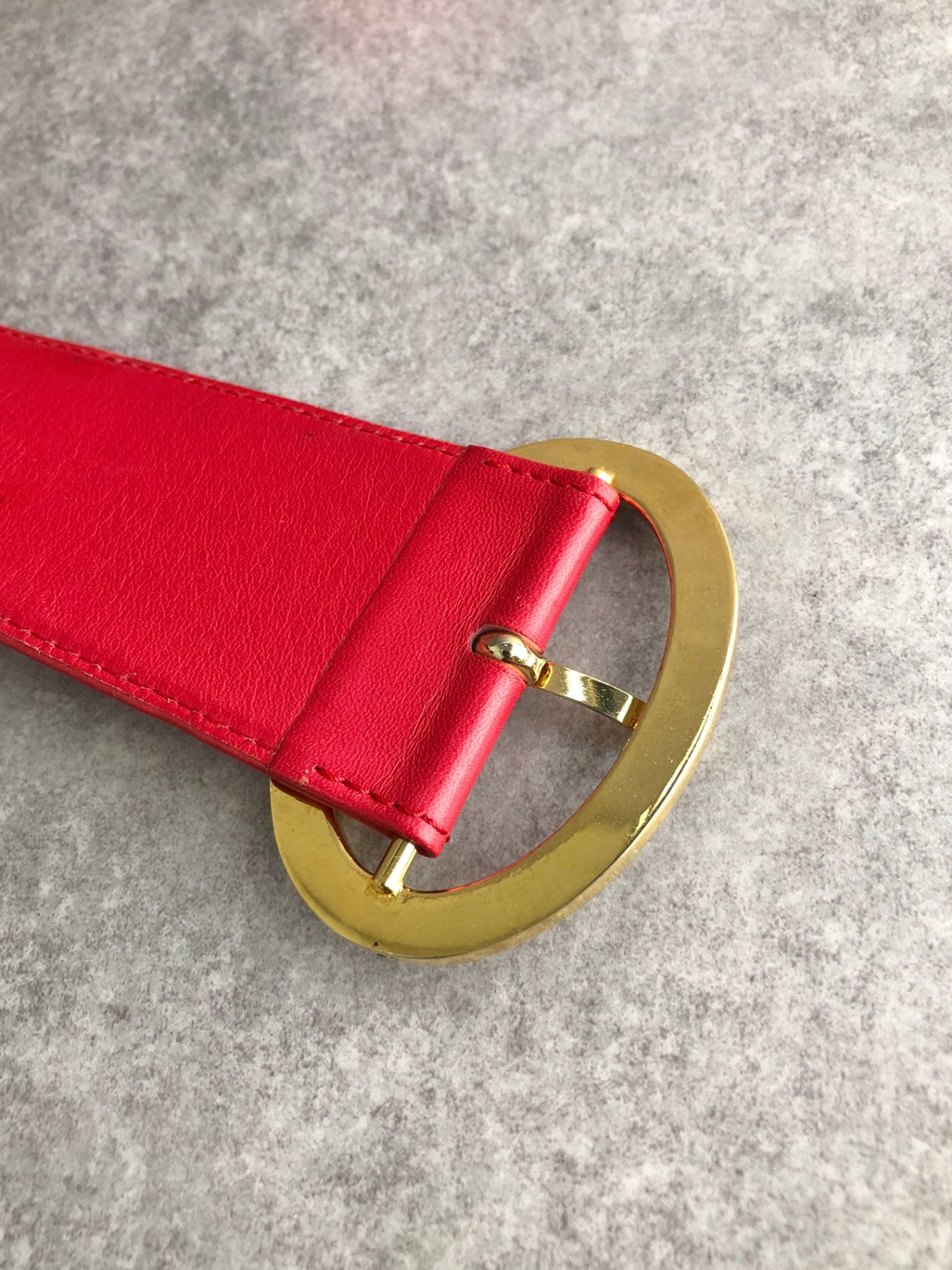 Christian Dior Logo Belt Red Vintage x8prhh