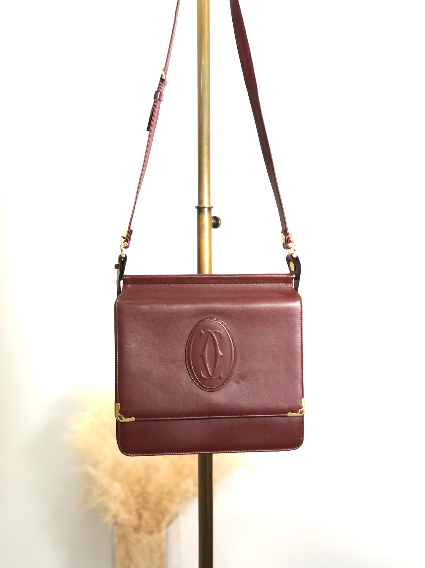 Cartier Flap Shoulder bag Bordeaux Vintage cnjkhe