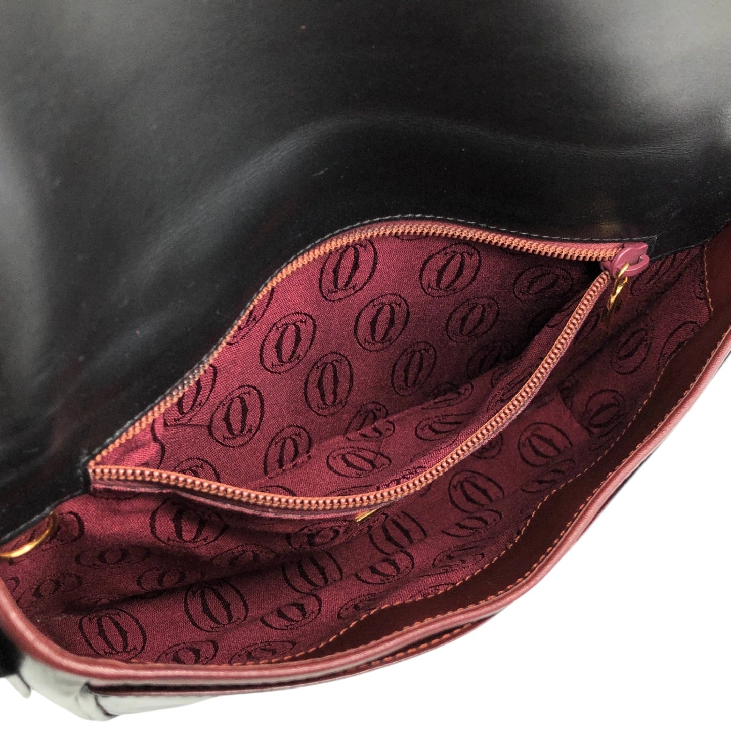 Cartier Logo Trinity Shoulder bag Black Vintage j72pji