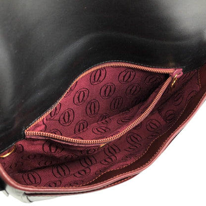 Cartier Logo Trinity Shoulder bag Black Vintage j72pji