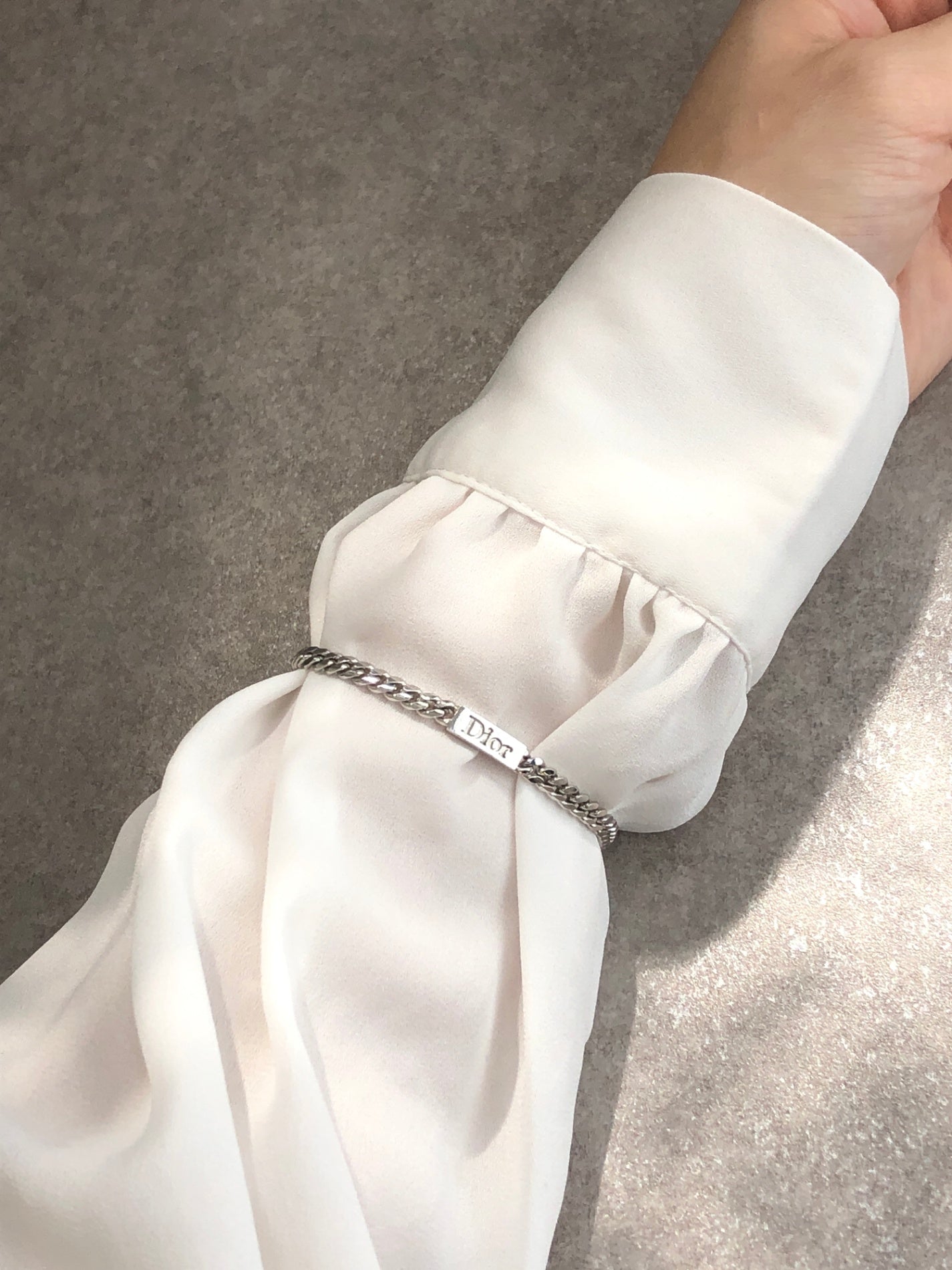 Christian Dior Logo Motif Bracelet Silver Vintage ib8m5k