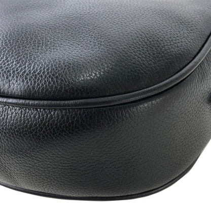 GUCCI Logo Leather Crossbody Shoulder bag Black Vintage ripwn7