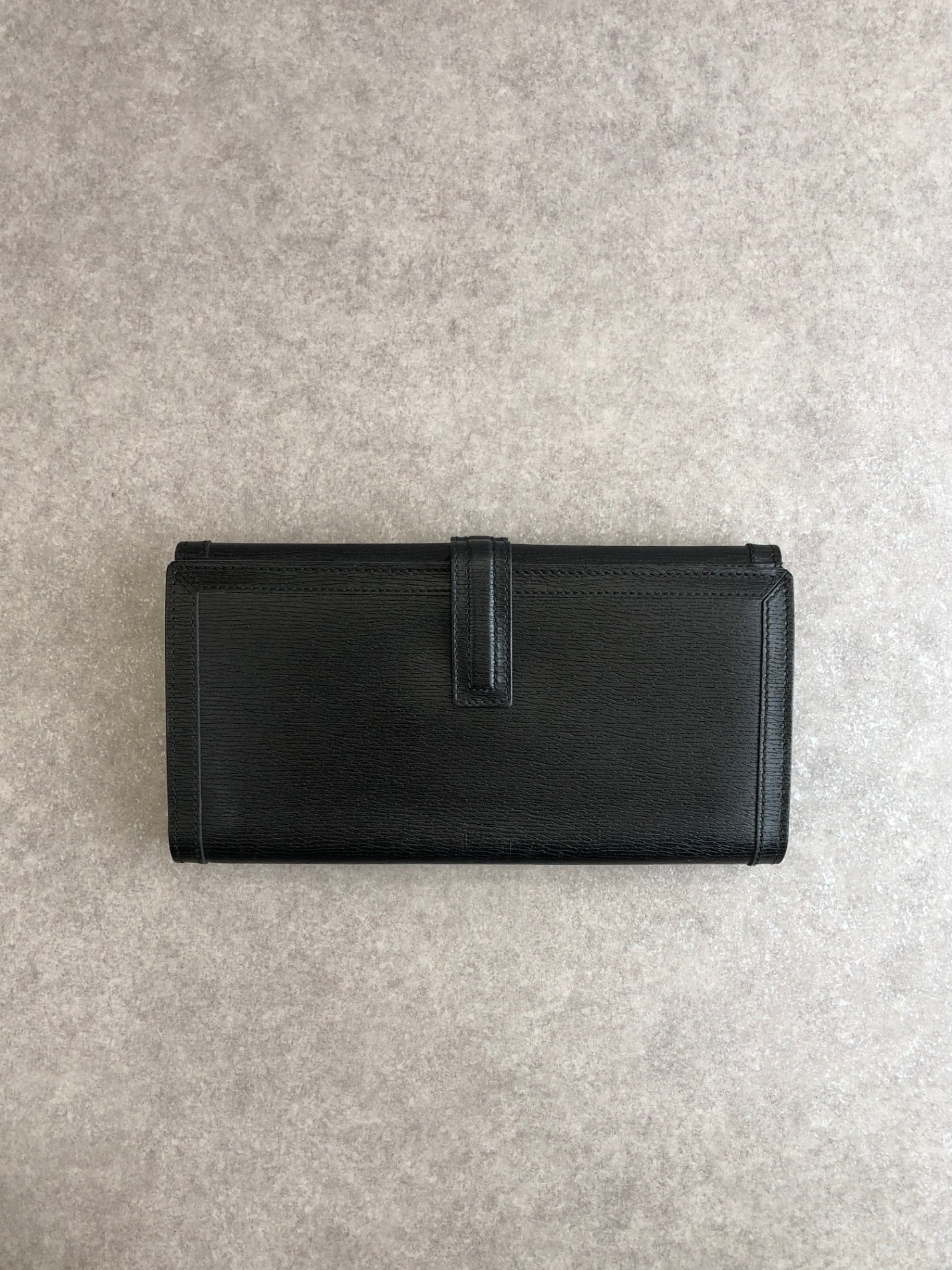 GUCCI Logo Long Wallet Black Vintage dyaswj