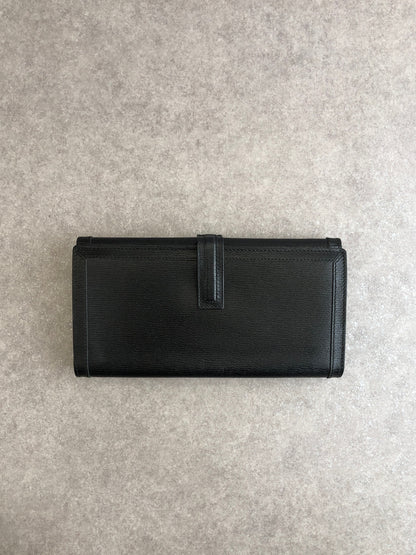 GUCCI Logo Long Wallet Black Vintage dyaswj