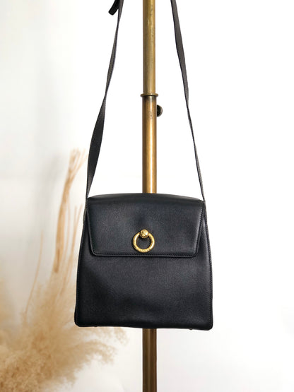 CELINE Gancini Shoulder bag Black Vintage y386id