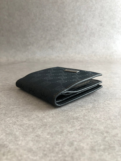 GUCCI GG Canvas Logo Folded Wallet Navy Vintage exbbcp