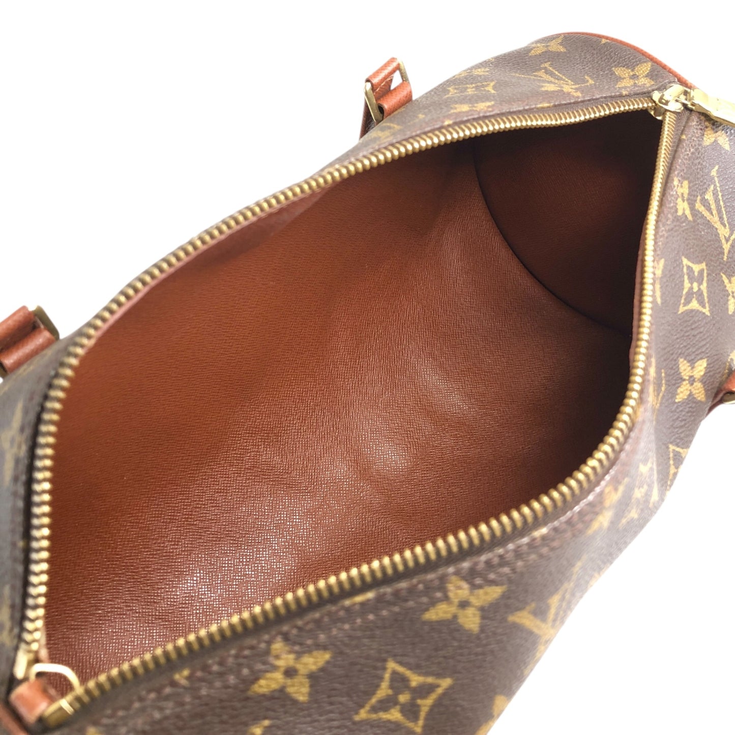 LOUIS VUITTON Monogram Handbag Pouch Brown Vintage 537a4y