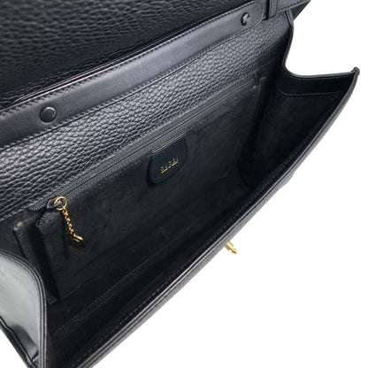 GUCCI Front Buckle Shoulder bag Black Vintage zbczdz