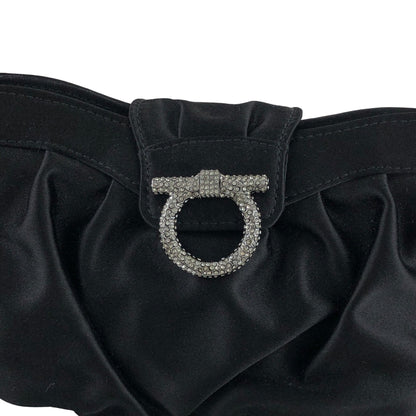 Salvatore Ferragamo Gancini Rhinestone Chain Shoulder bag Black Vintage nibfdw
