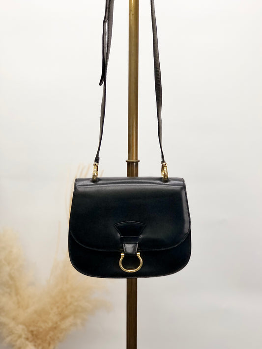 CELINE Horse Bit Shoulder bag Black Vintage zfwpa8