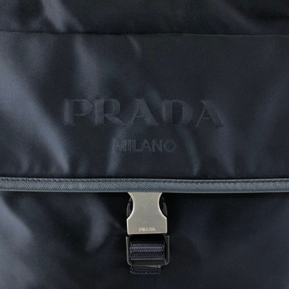 PRADA Logo Front Buckle Shoulder bag Navy Vintage eiigp4