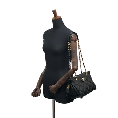 Salvatore Ferragamo Vala Ribbon Chain Shoulder bag Black Vintage ujjjt4