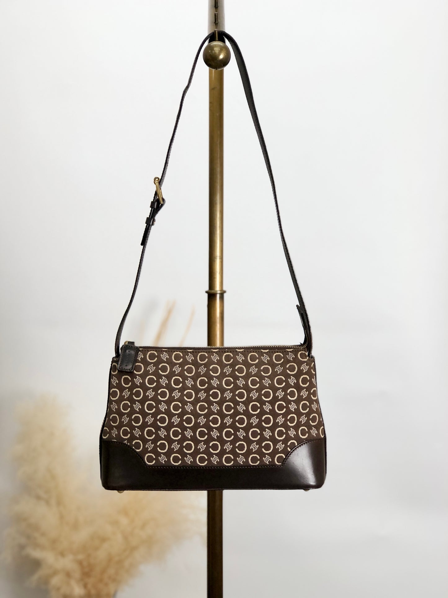 CELINE Macadam Shoulder bag Brown Vintage icsj8m